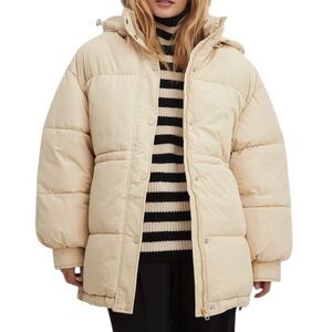 NA-KD Waist Drawstring Padded Jacket Large